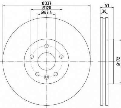 HELLA PAGID 8dd355116051 -  Тормозной диск